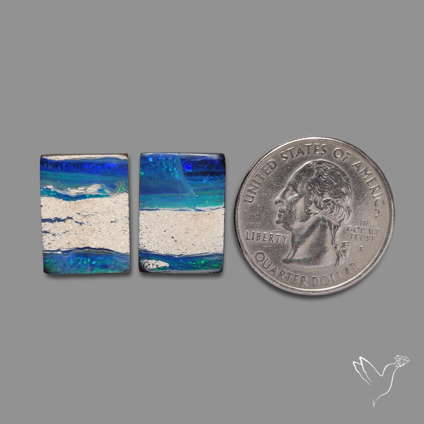 Rare Australian Pipe Opals Pair Crystal Pipe Opal (backed)