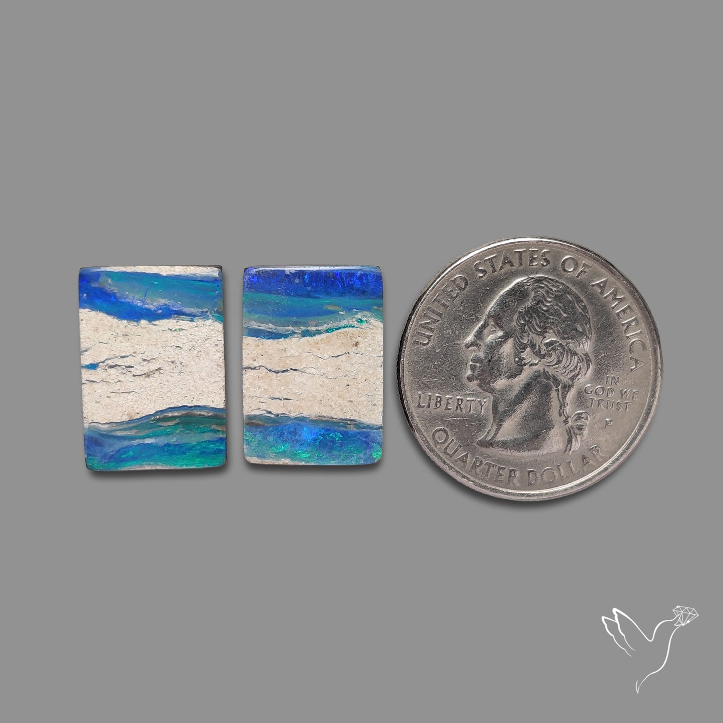 Rare Australian Pipe Opals Pair Crystal Pipe Opal (backed)