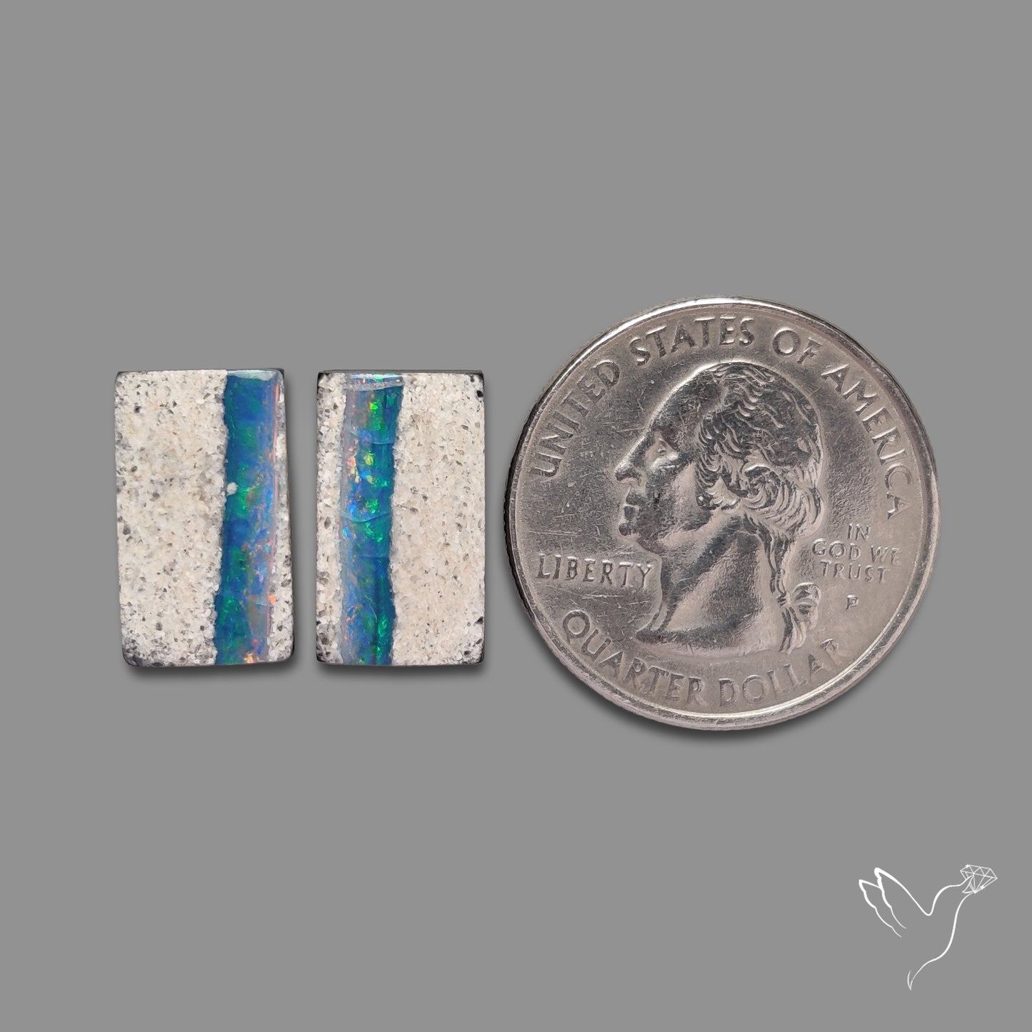 Rare Australian Pipe Opals Pair Crystal Pipe Opal (backed)