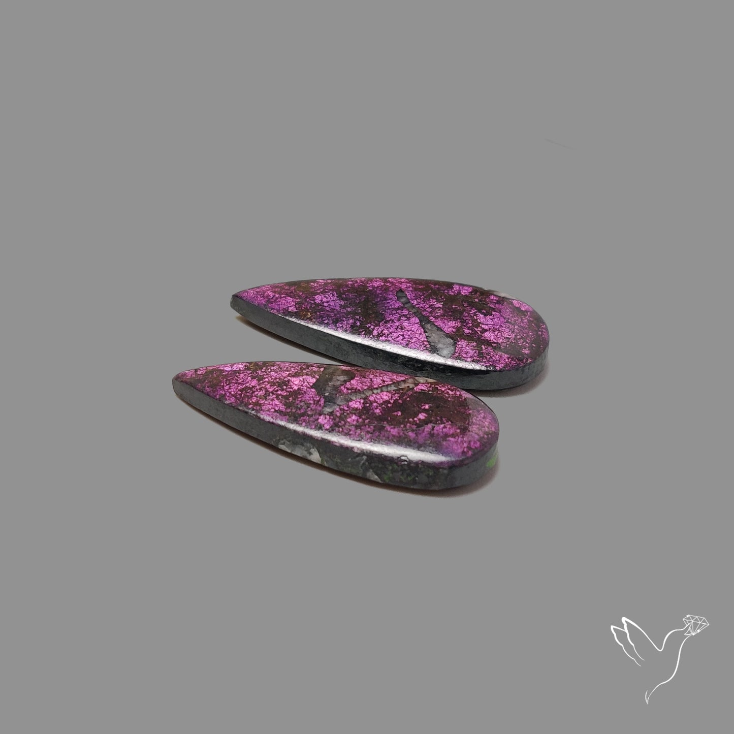 Purpurite Cabochons Pair