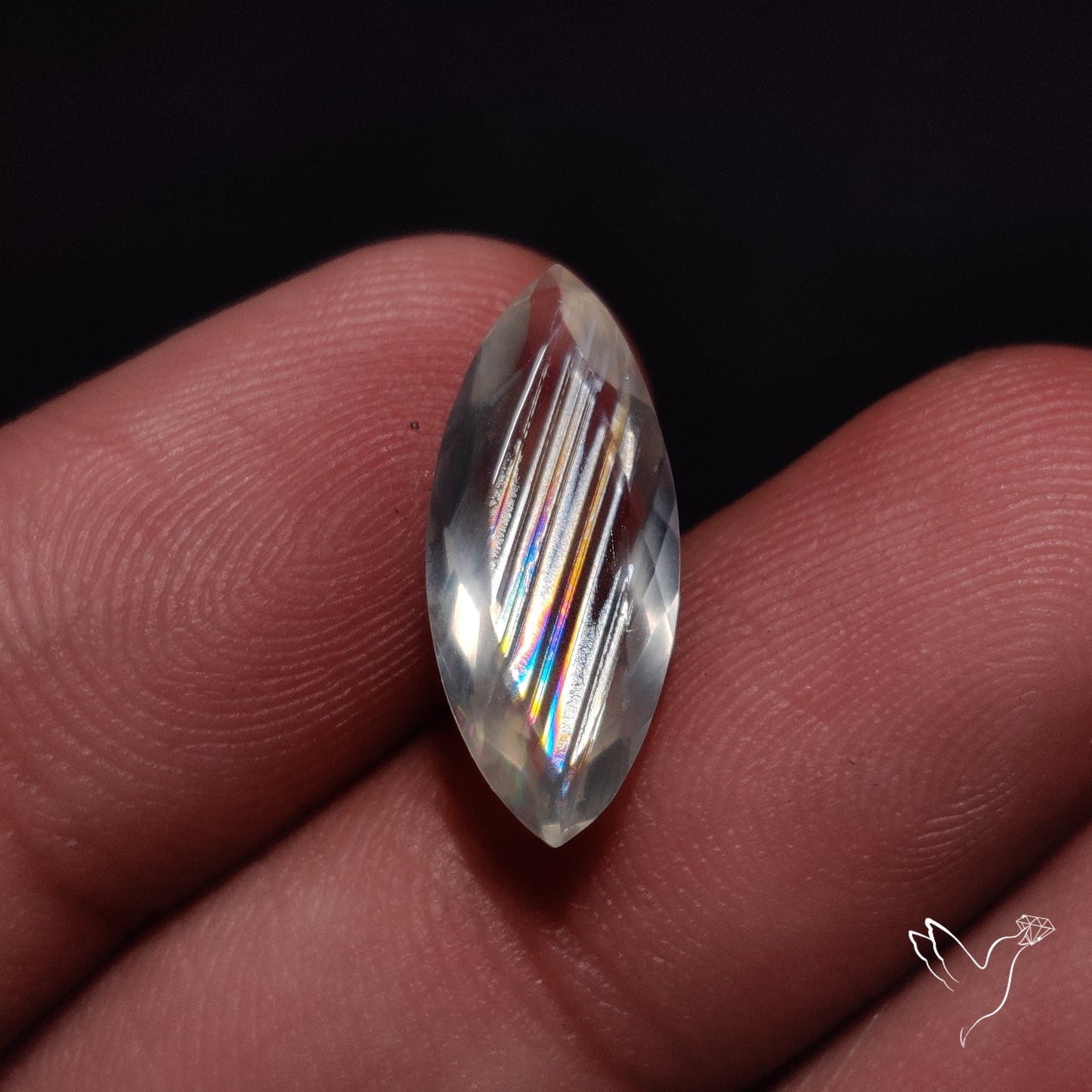 Faceted Malawi Moonstone Rare Rainbow Sheen Cut Stone