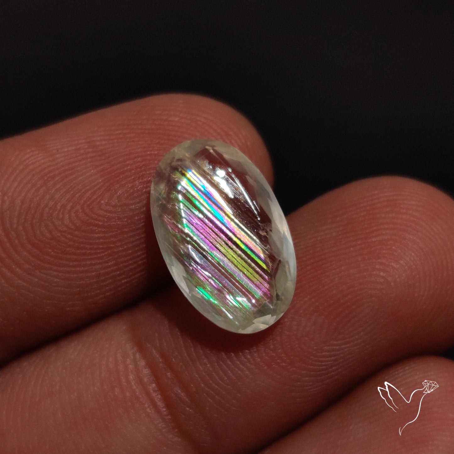Faceted Malawi Moonstone Rare Rainbow Sheen Cut Stone