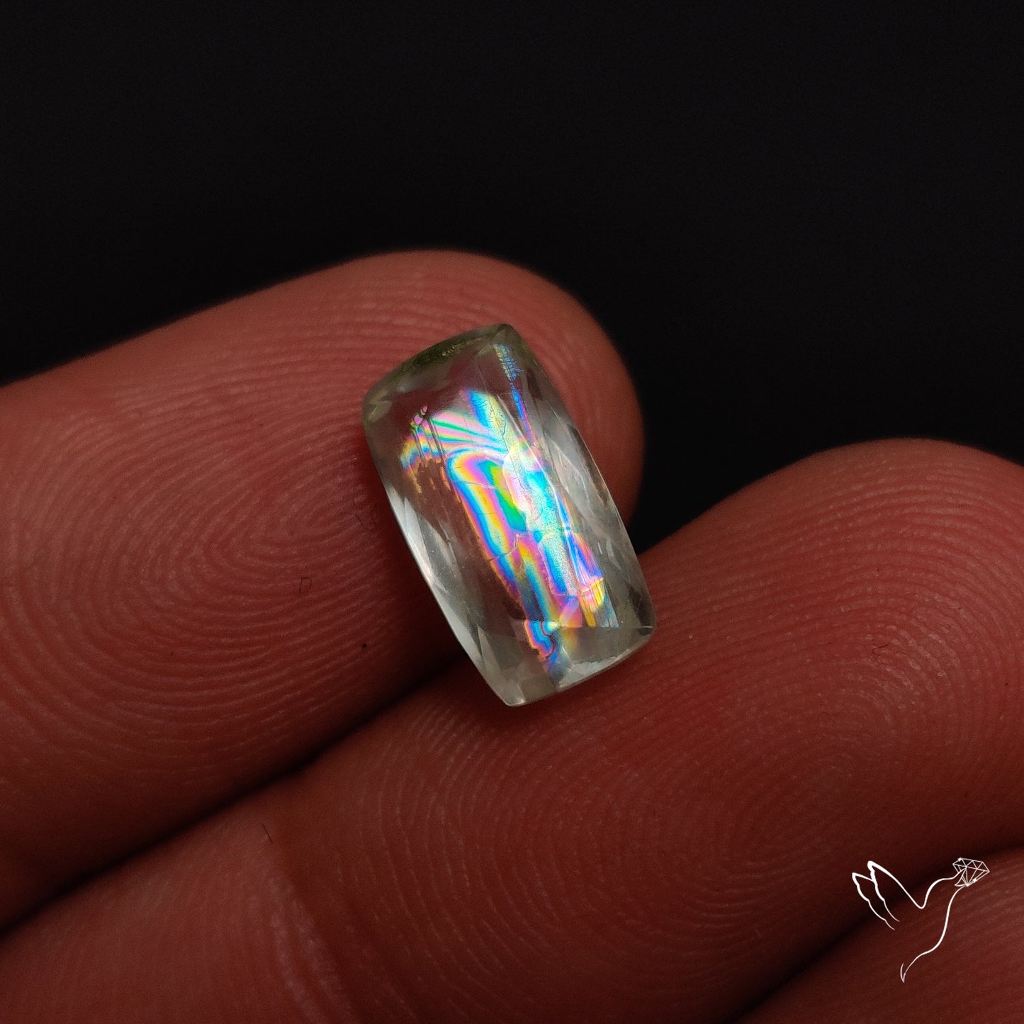 Faceted Malawi Moonstone Rare Rainbow Sheen Cut Stone