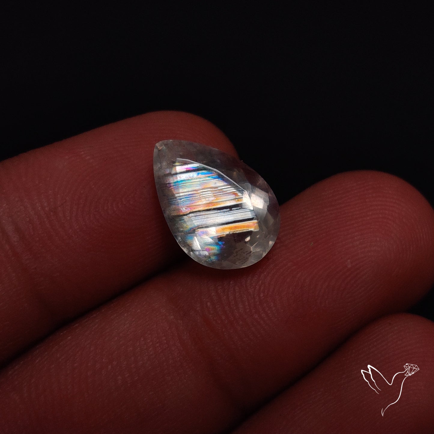 Faceted Malawi Moonstone Rare Rainbow Sheen Cut Stone