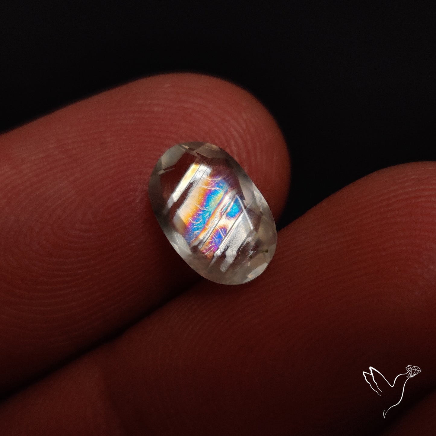 Faceted Malawi Moonstone Rare Rainbow Sheen Cut Stone