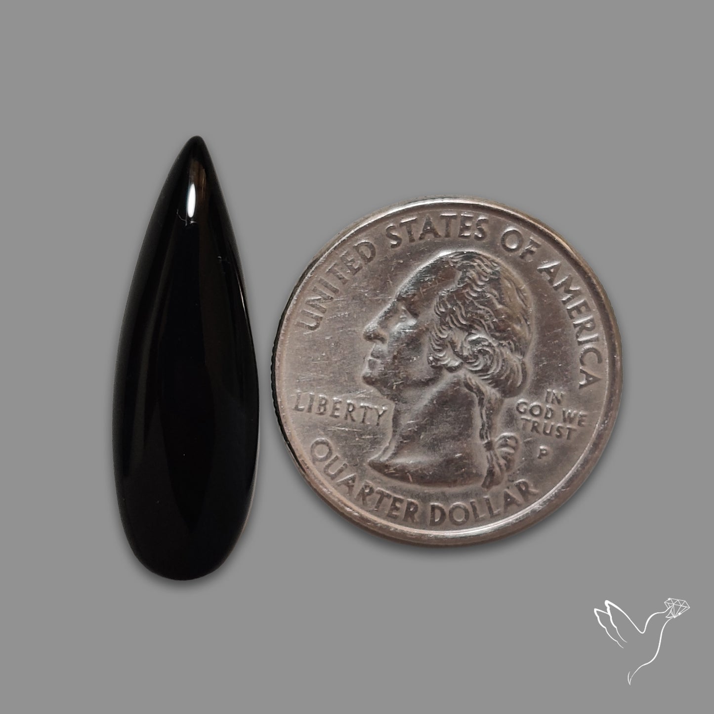 Long Black Onyx Smooth Cabochon