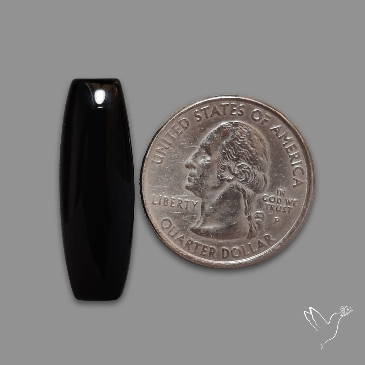 Long Black Onyx Smooth Cabochon