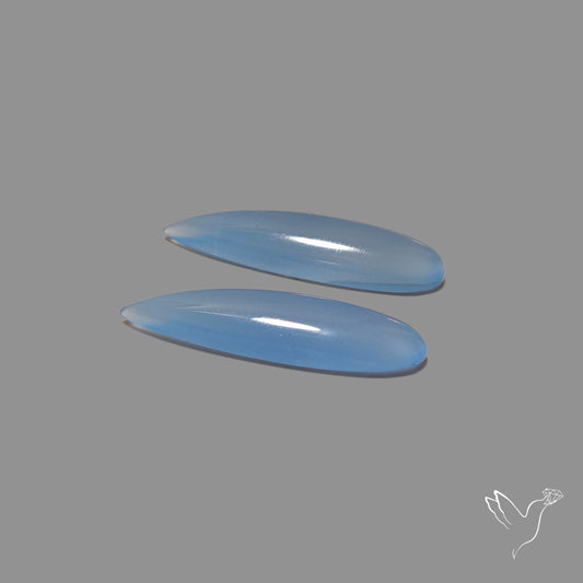 Namibian Blue Chalcedony Pair Natural Deep Lavender Blue