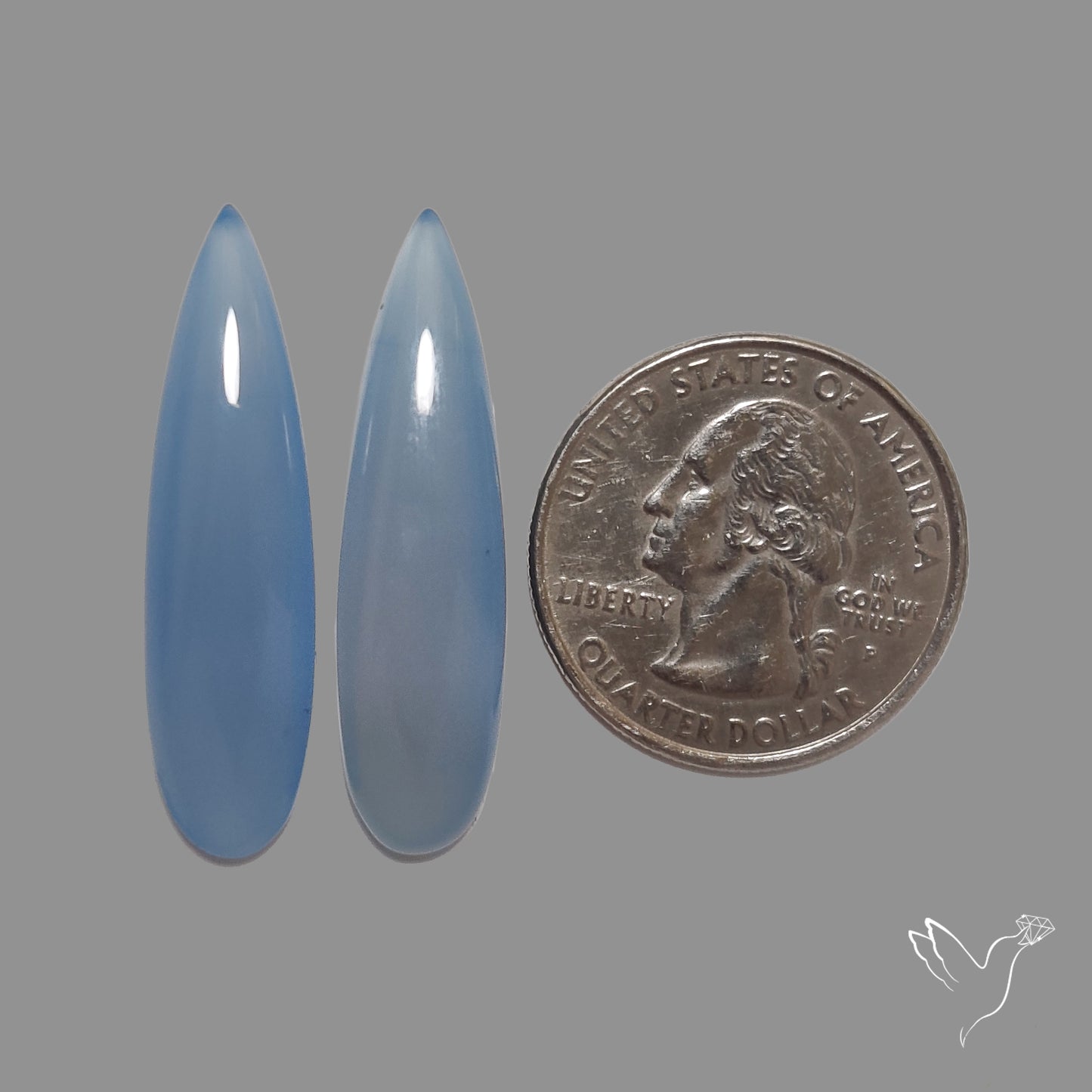 Namibian Blue Chalcedony Pair Natural Deep Lavender Blue
