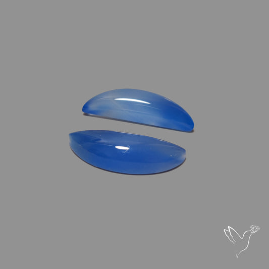 Namibian Blue Chalcedony Pair Natural Deep Lavender Blue