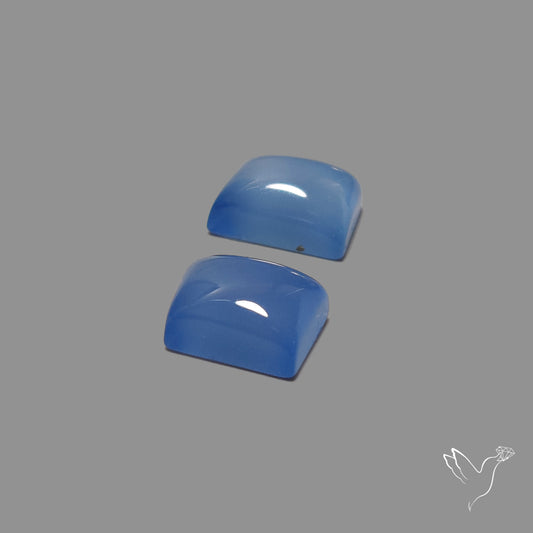 Namibian Blue Chalcedony Pair Natural Deep Lavender Blue