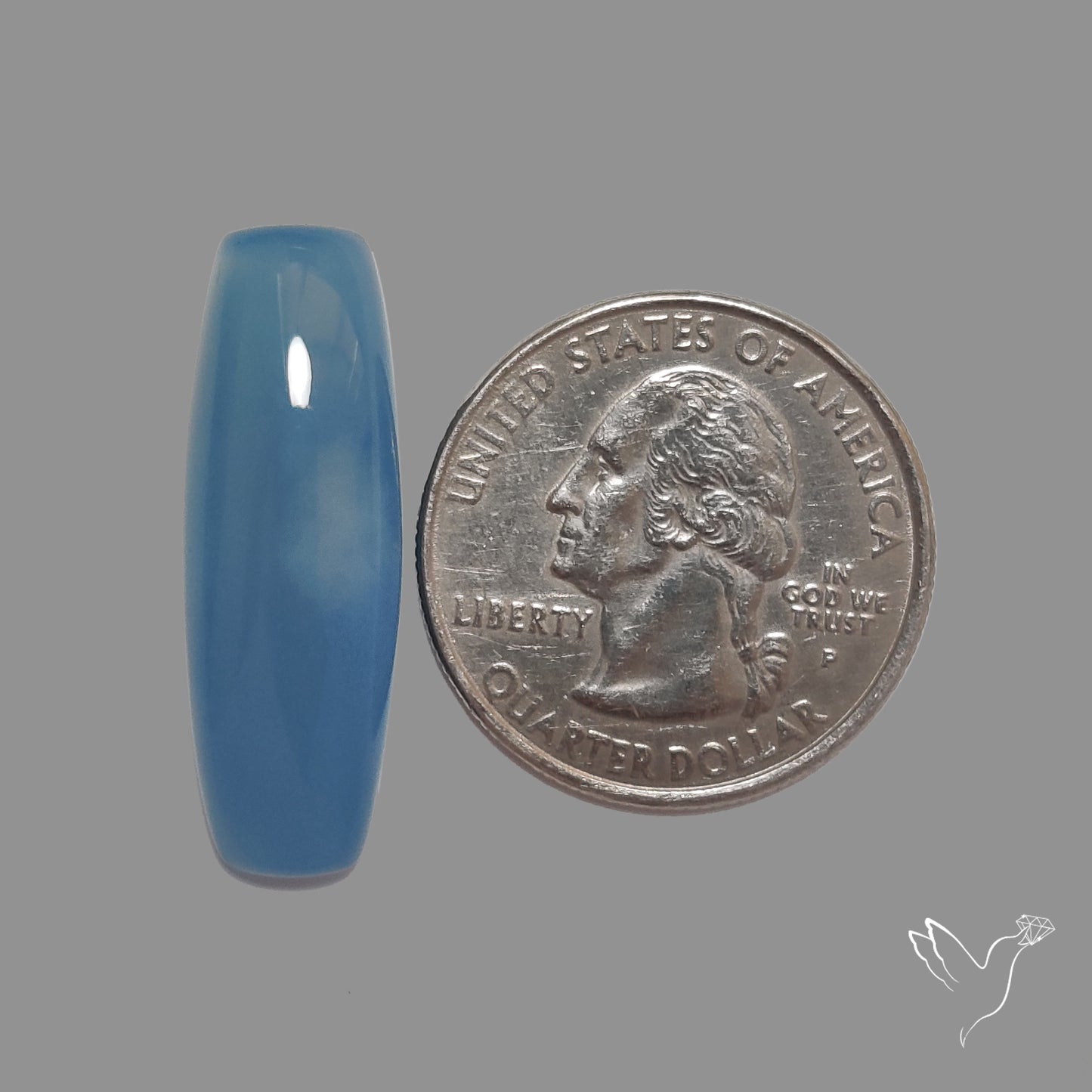 Namibian Blue Chalcedony Cabochon Long