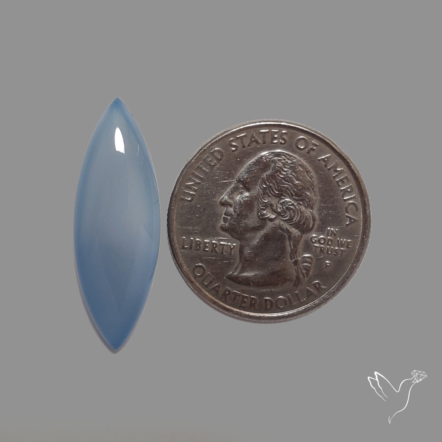 Namibian Blue Chalcedony Cabochon Long