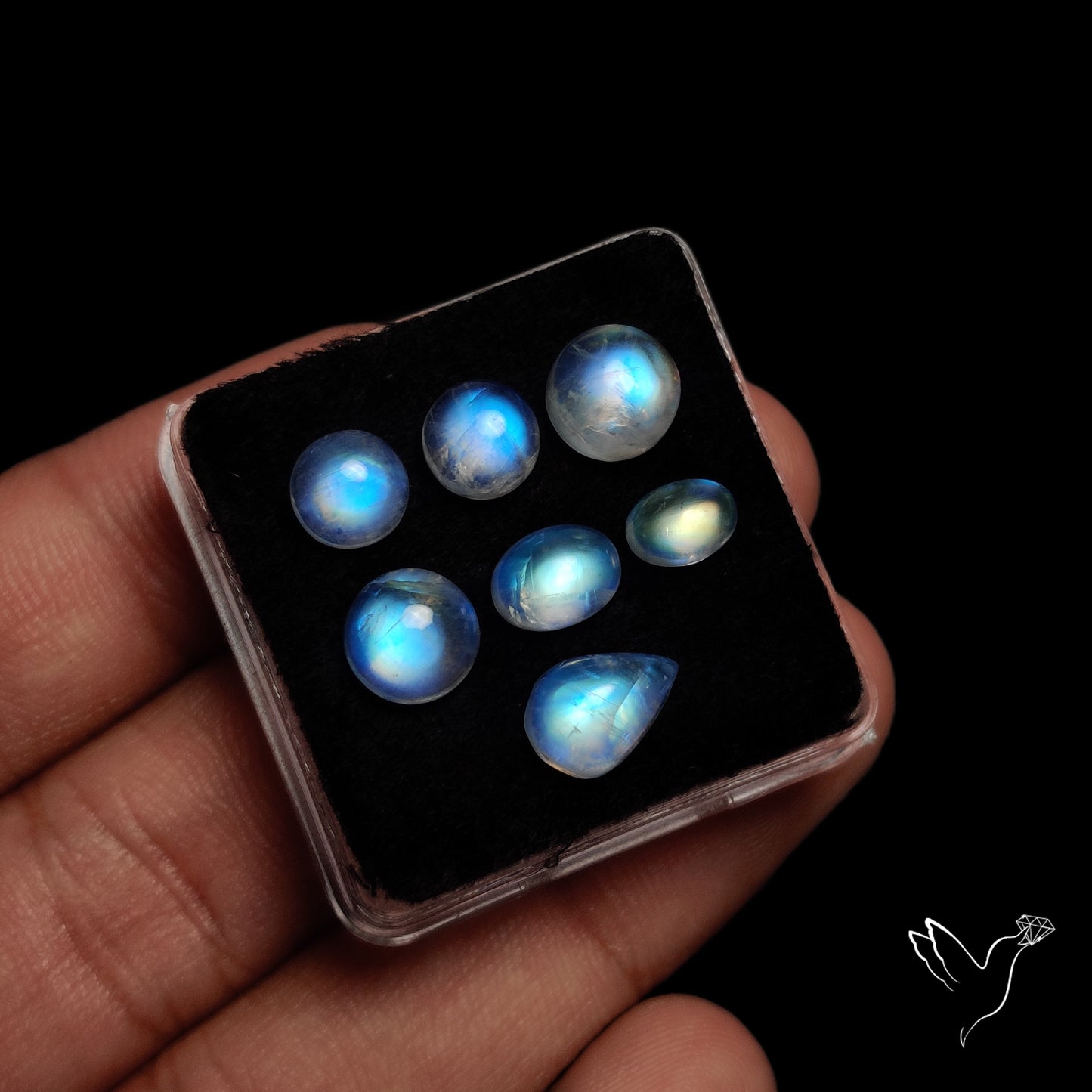 Rainbow Moonstones Set High Grade