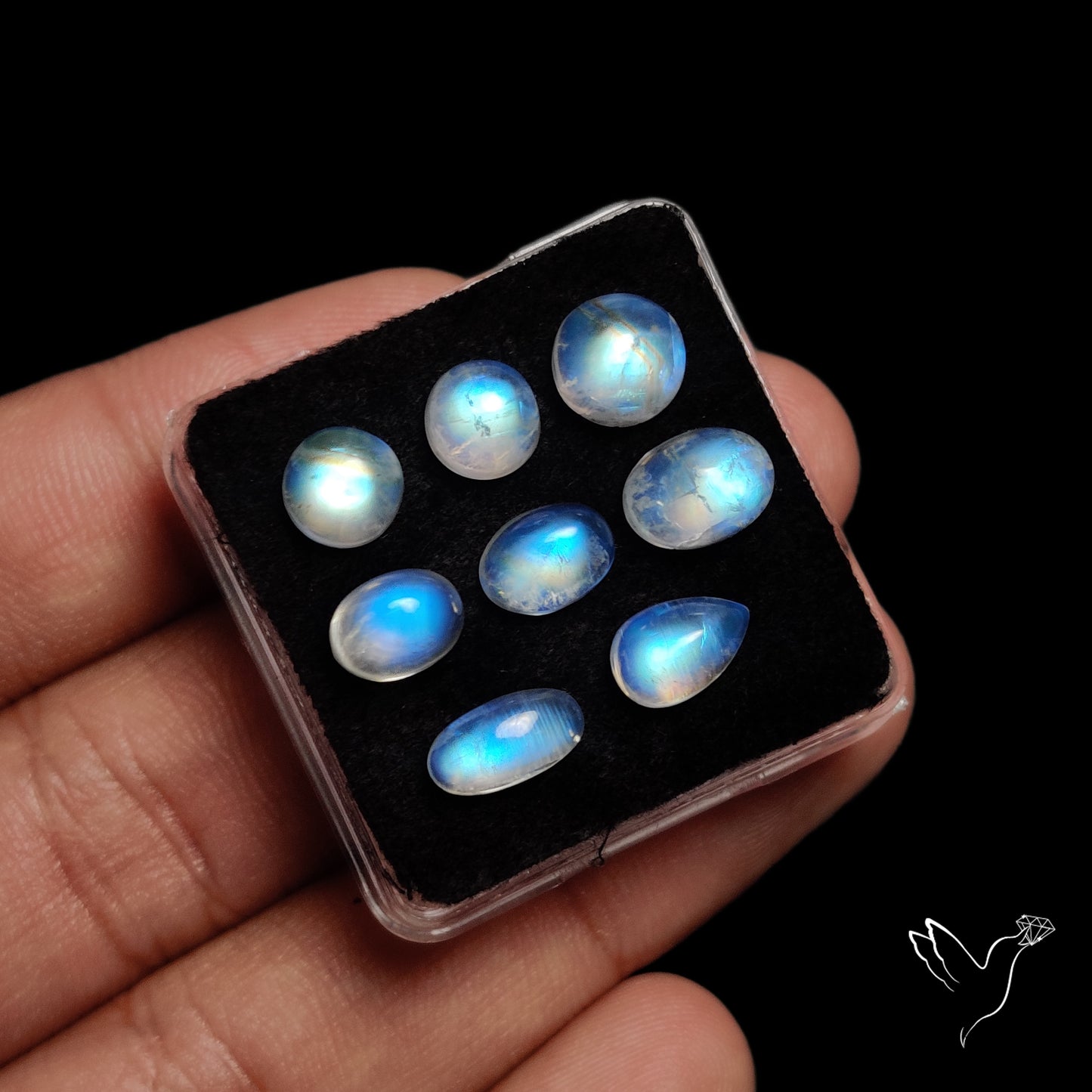 Rainbow Moonstones Set High Grade