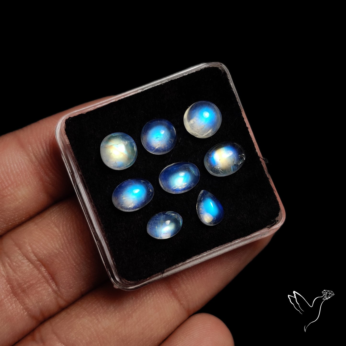 Rainbow Moonstones Set High Grade
