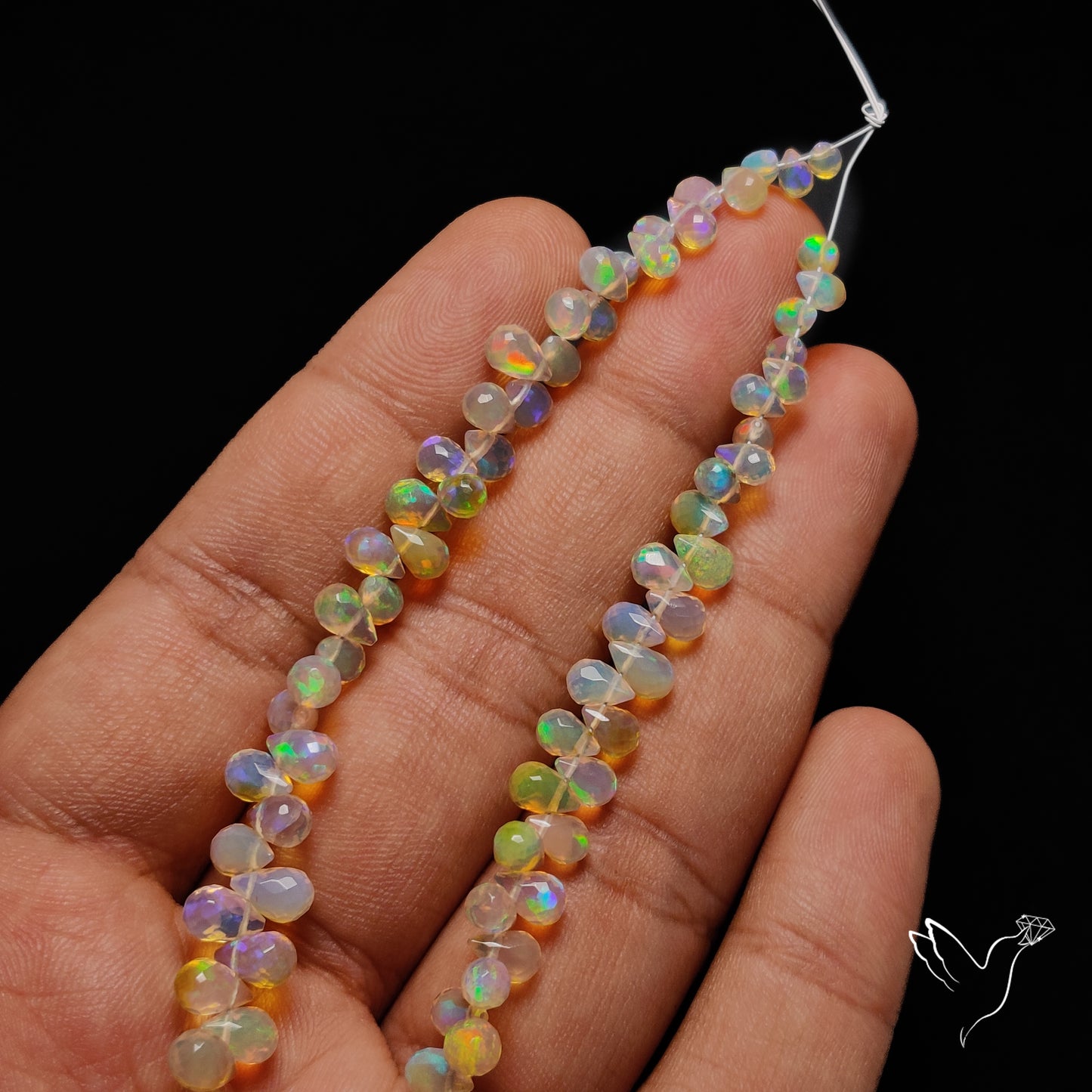 Ethiopian Opal Drop Faceted Beads Line