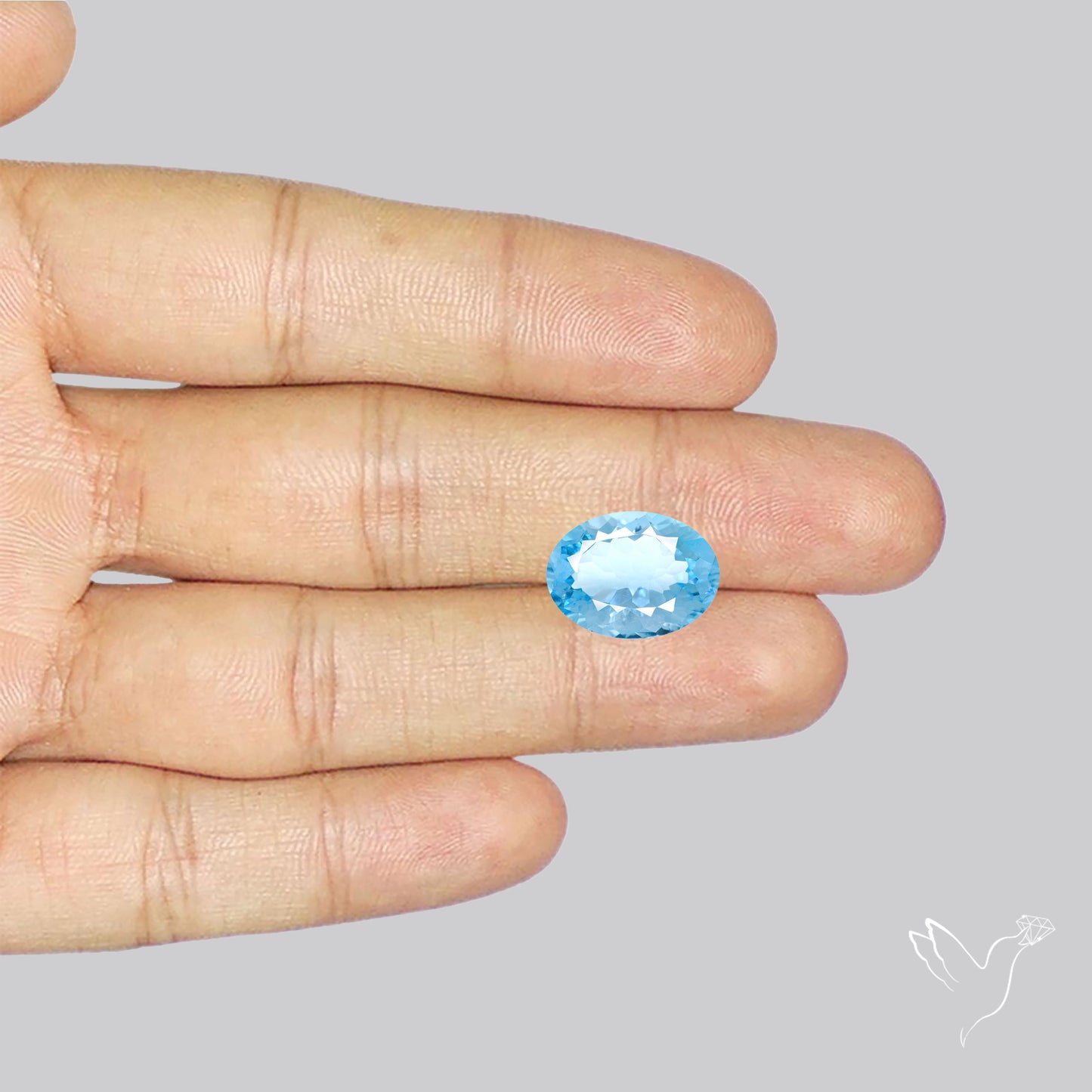 Natural Blue Topaz Concave Cut Sky Blue