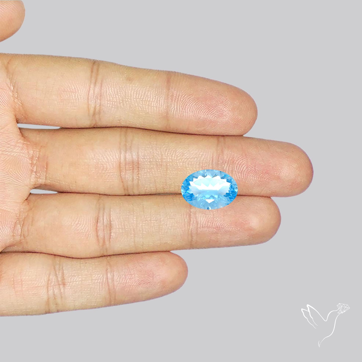 Natural Blue Topaz Concave Cut Sky Blue