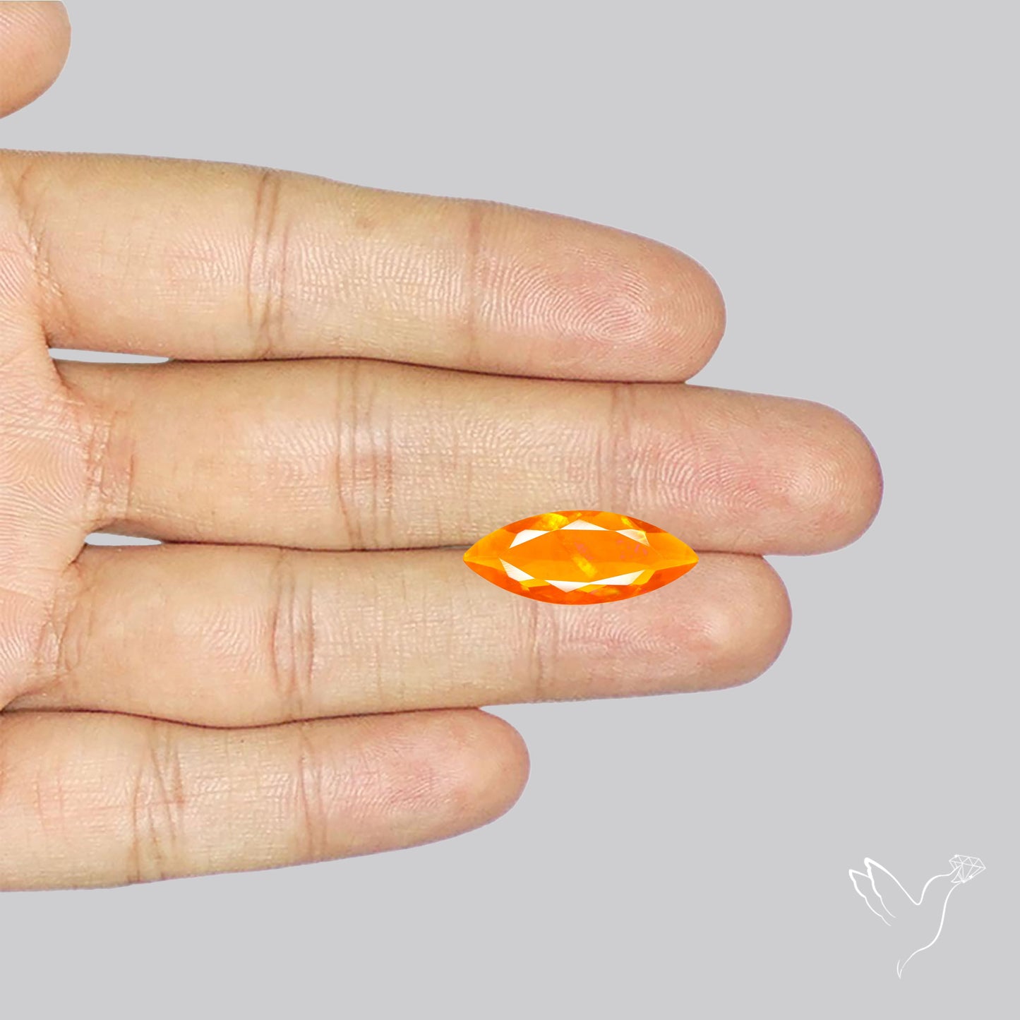 Faceted Mexican Fire Opal Rare Deep Orange