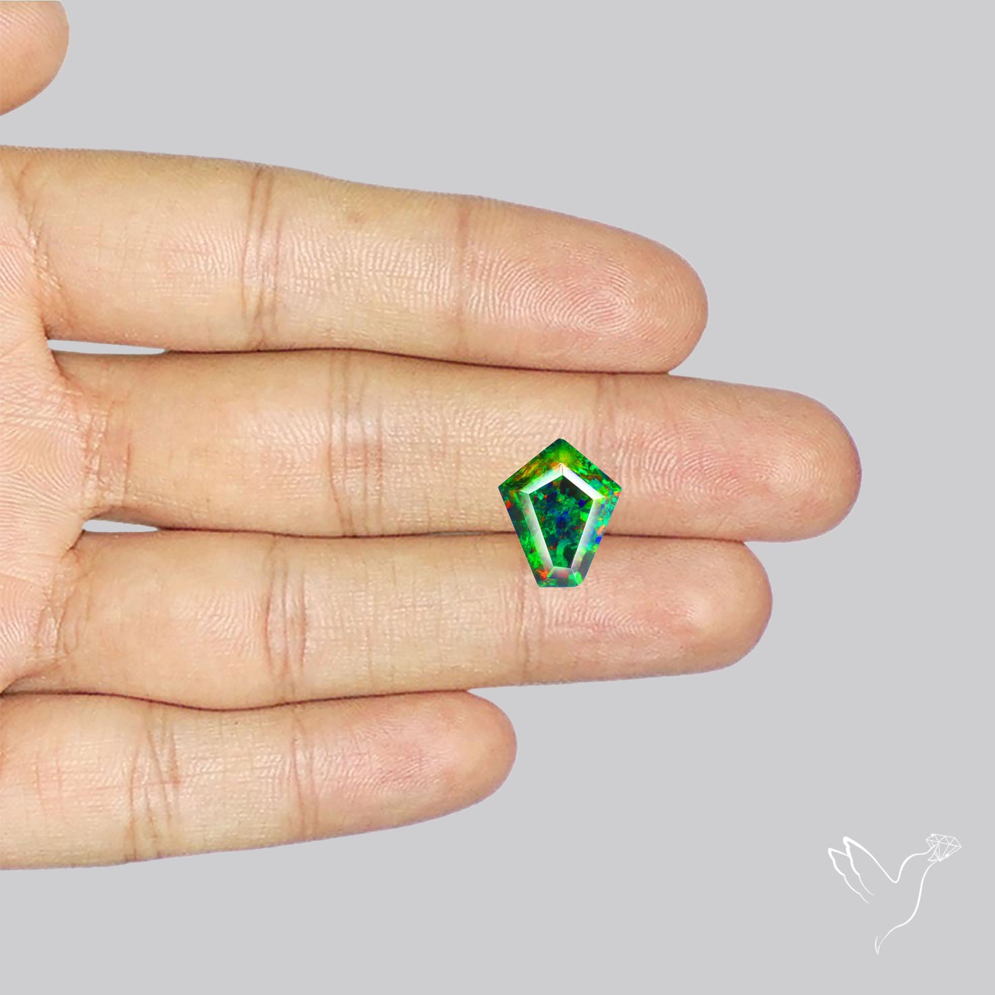 Faceted Ethiopian Black Opal (smoked)