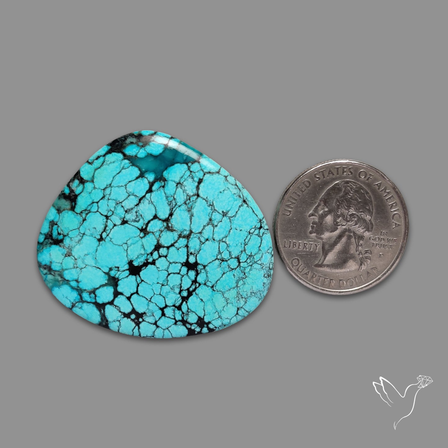 Spiderweb Hubei Turquoise Cabochon