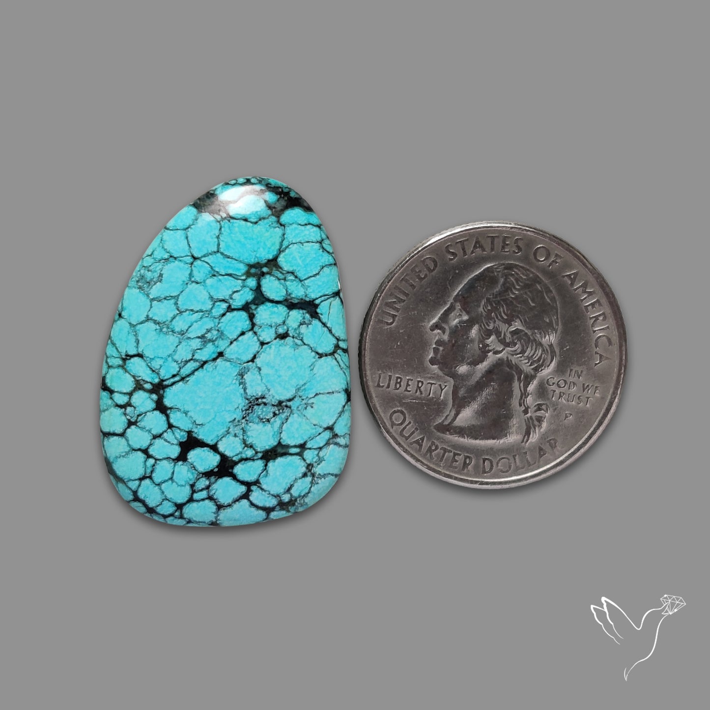 Spiderweb Hubei Turquoise Cabochon