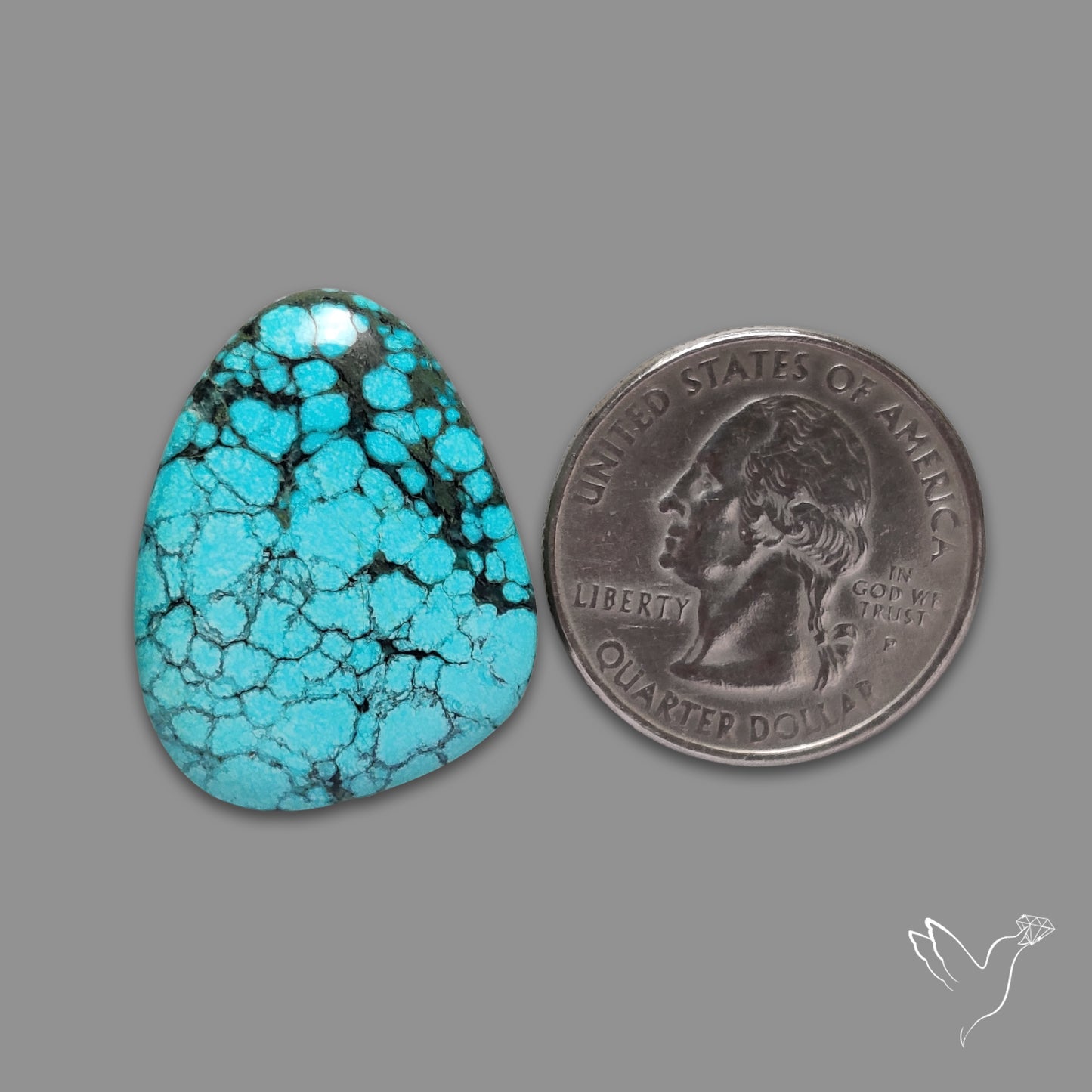 Spiderweb Hubei Turquoise Cabochon