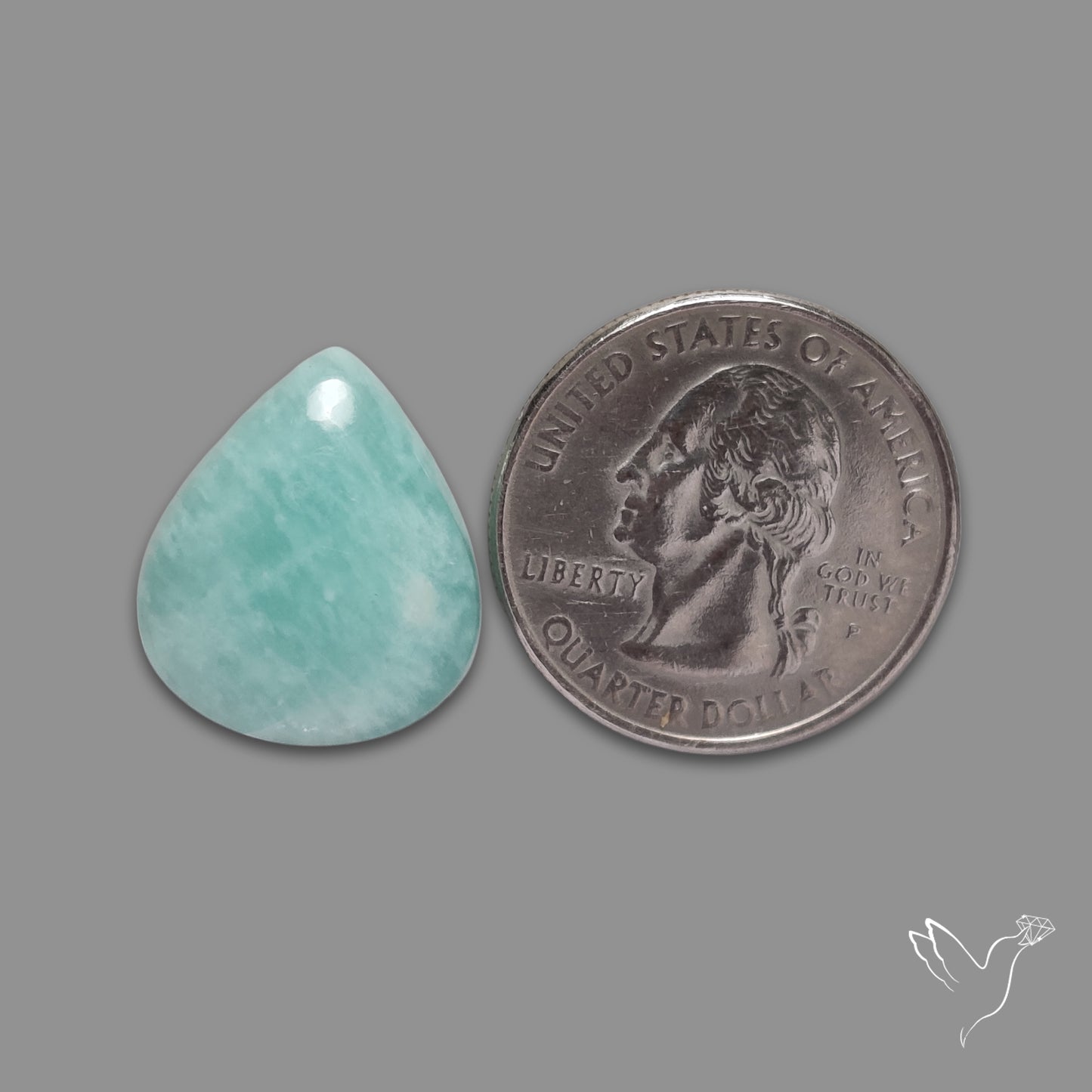 Silver Flash Amazonite Peru Cabochon