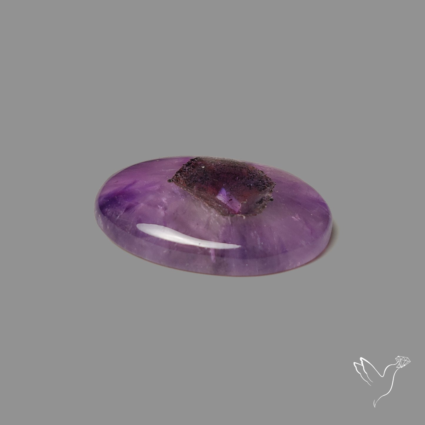 Trapiche Amethyst Cabochon with Perfect Phantom Inclusion Geometric