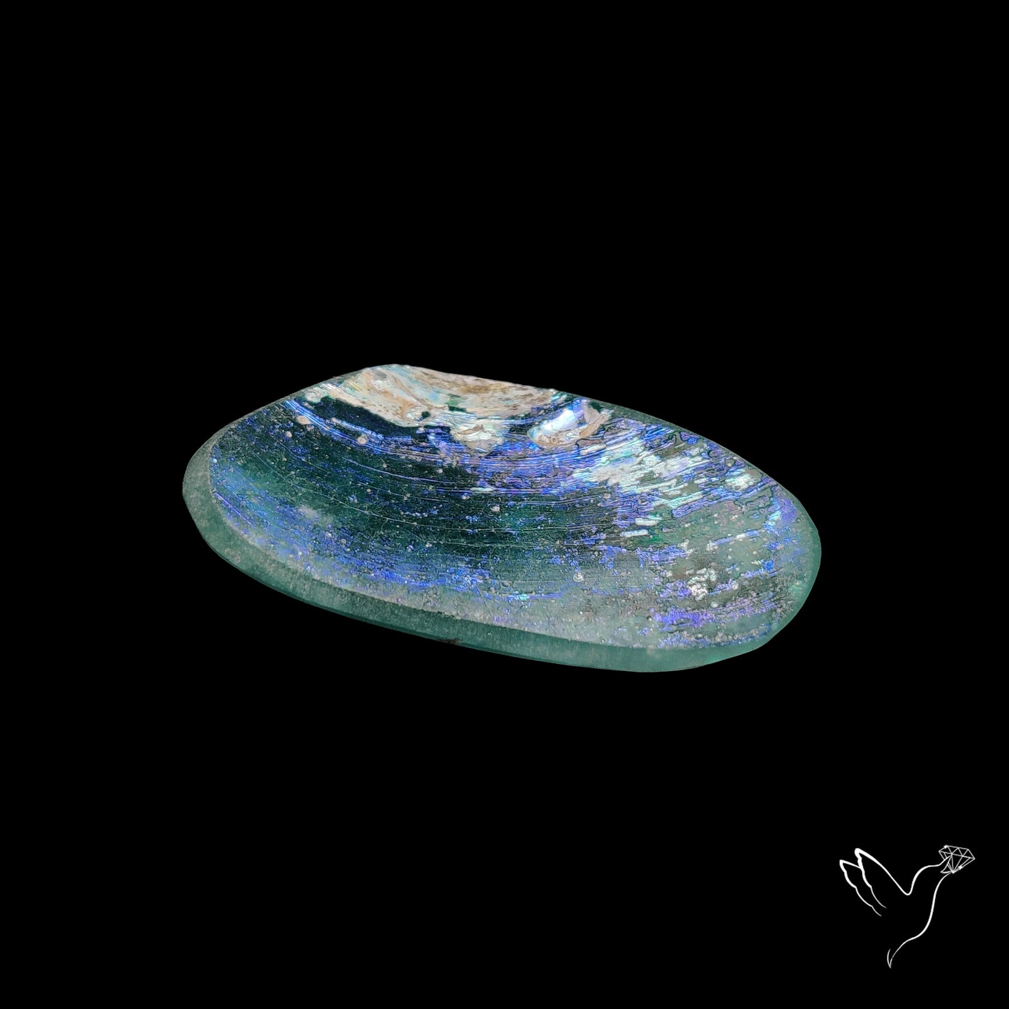 Rare Ancient Roman Glass Rainbow Vase Cabochon (not flat backed)