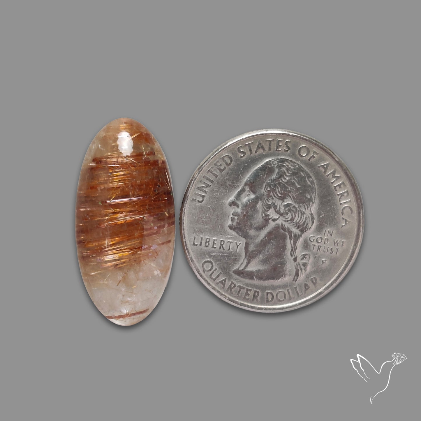 Copper Rutilated Quartz Cabochon