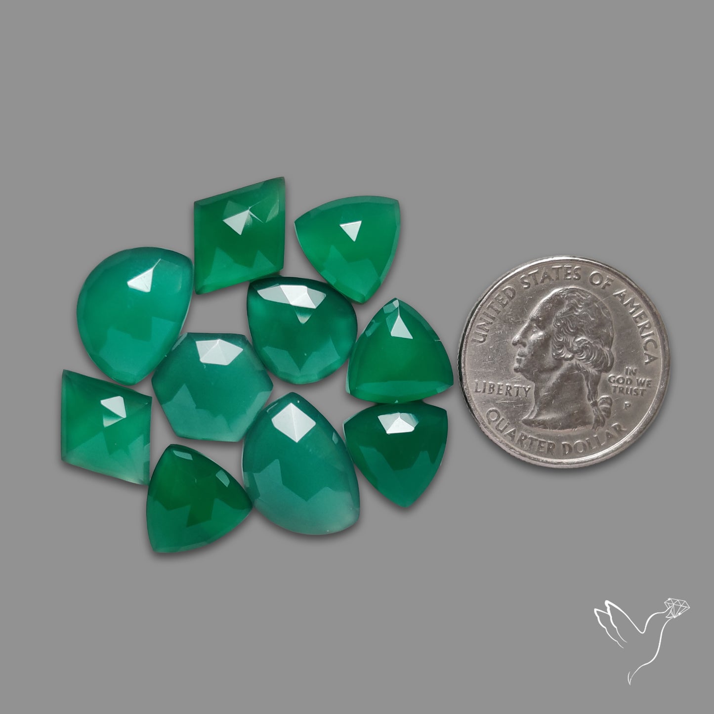 Rose Cut Chrome Chalcedony Lot