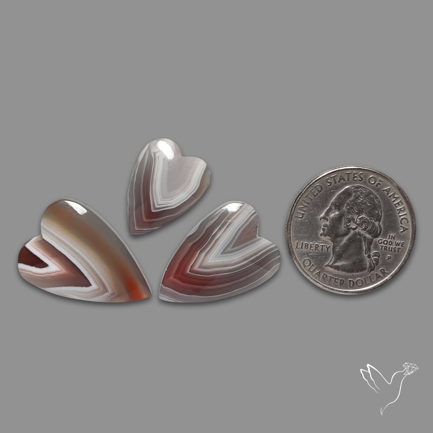 Botswana Agate Hearts Lot