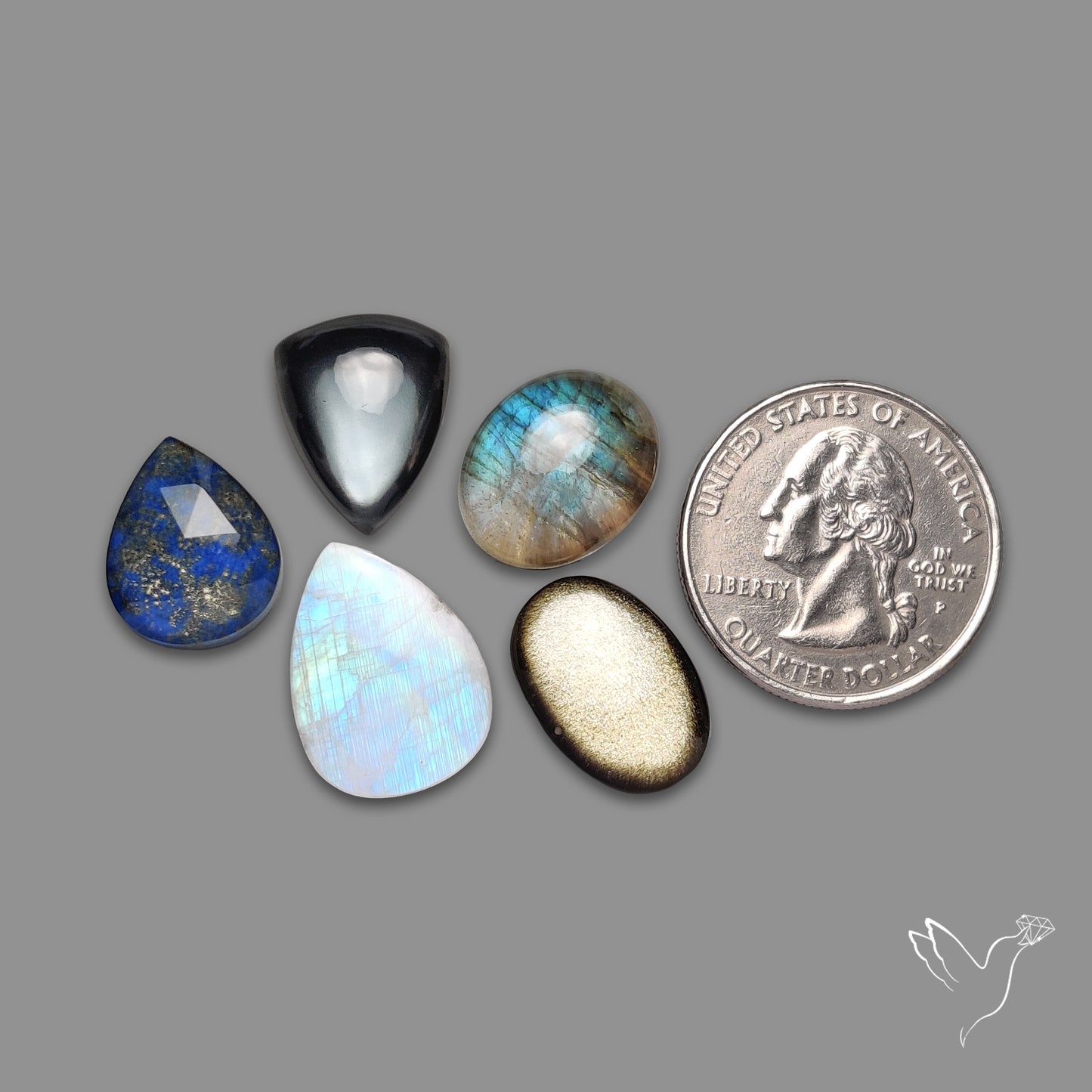 Lapis Lazuli Doublet, Obsidian, Labradorite Opalites Lot