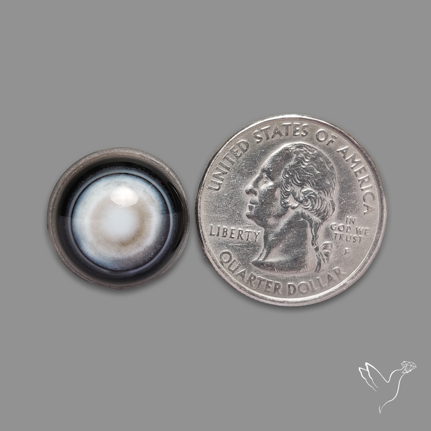 Black Banded Agate Eye Cabochon