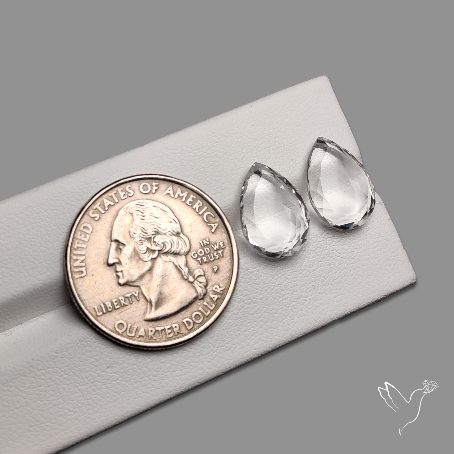 Portrait Cut Natural Himalayan Clear Quartz Pair