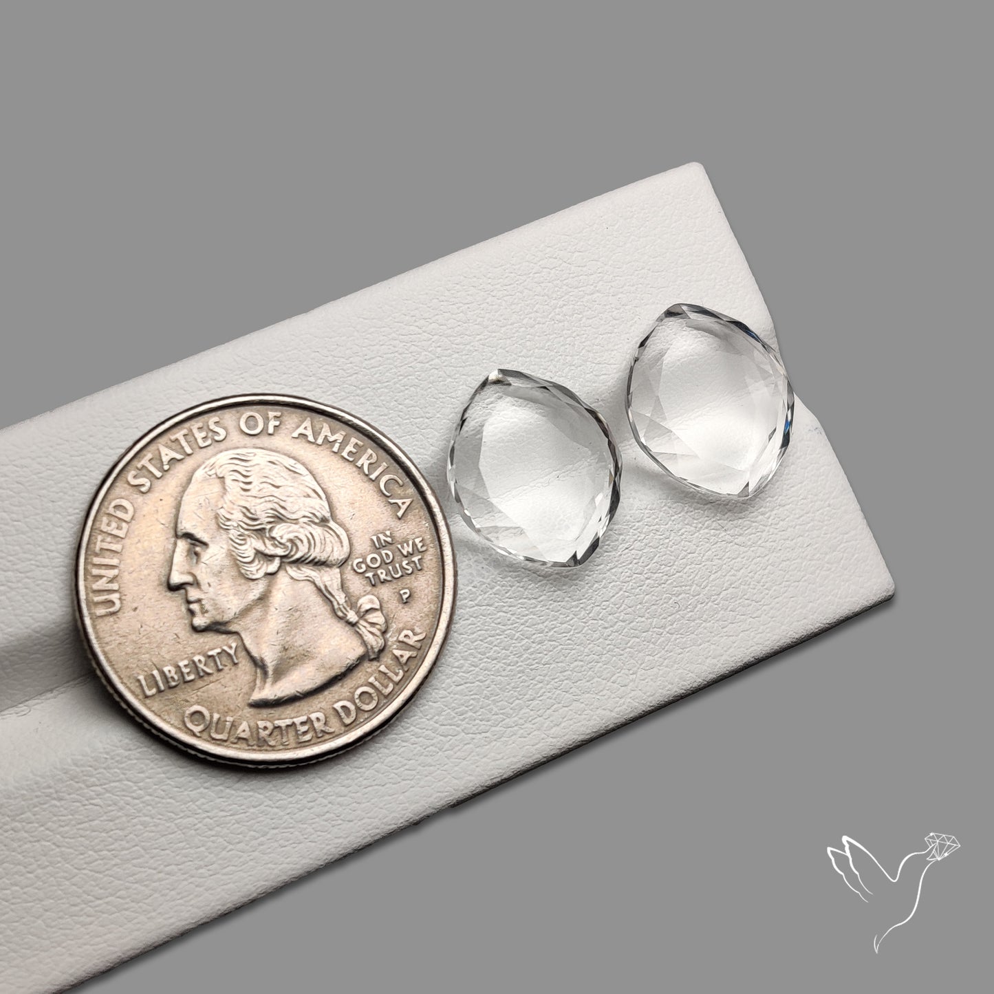 Portrait Cut Natural Himalayan Clear Quartz Pair