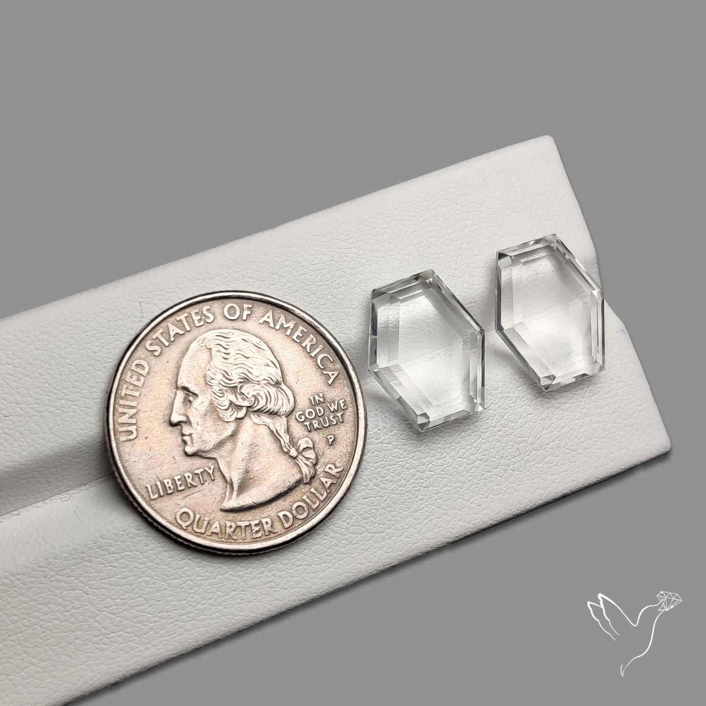 Portrait Cut Natural Himalayan Clear Quartz Pair