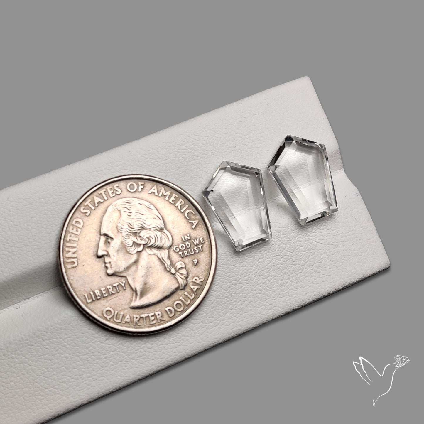 Portrait Cut Natural Himalayan Clear Quartz Pair