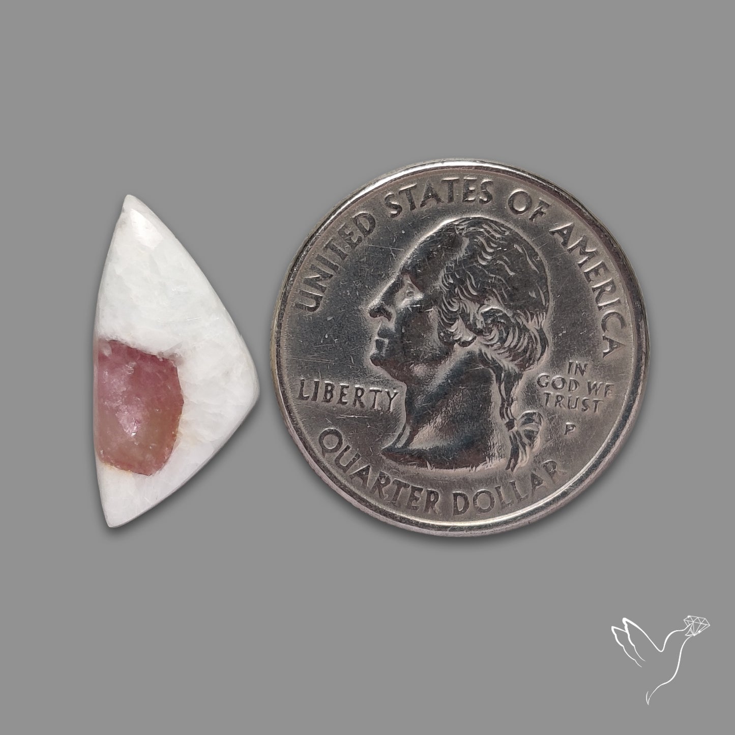 Pink Tourmaline In Quartz Cabochon