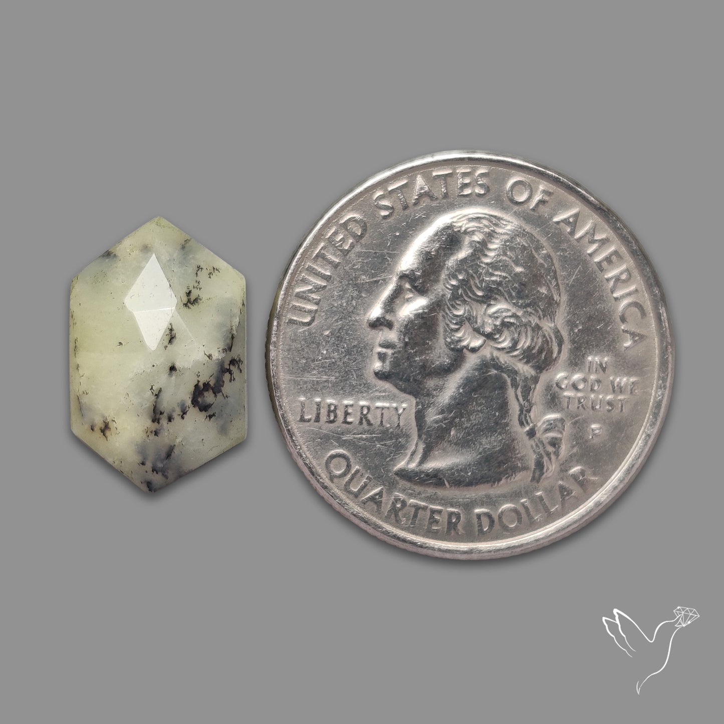 Rose Cut Yellow Dendritic Opal Hexagon