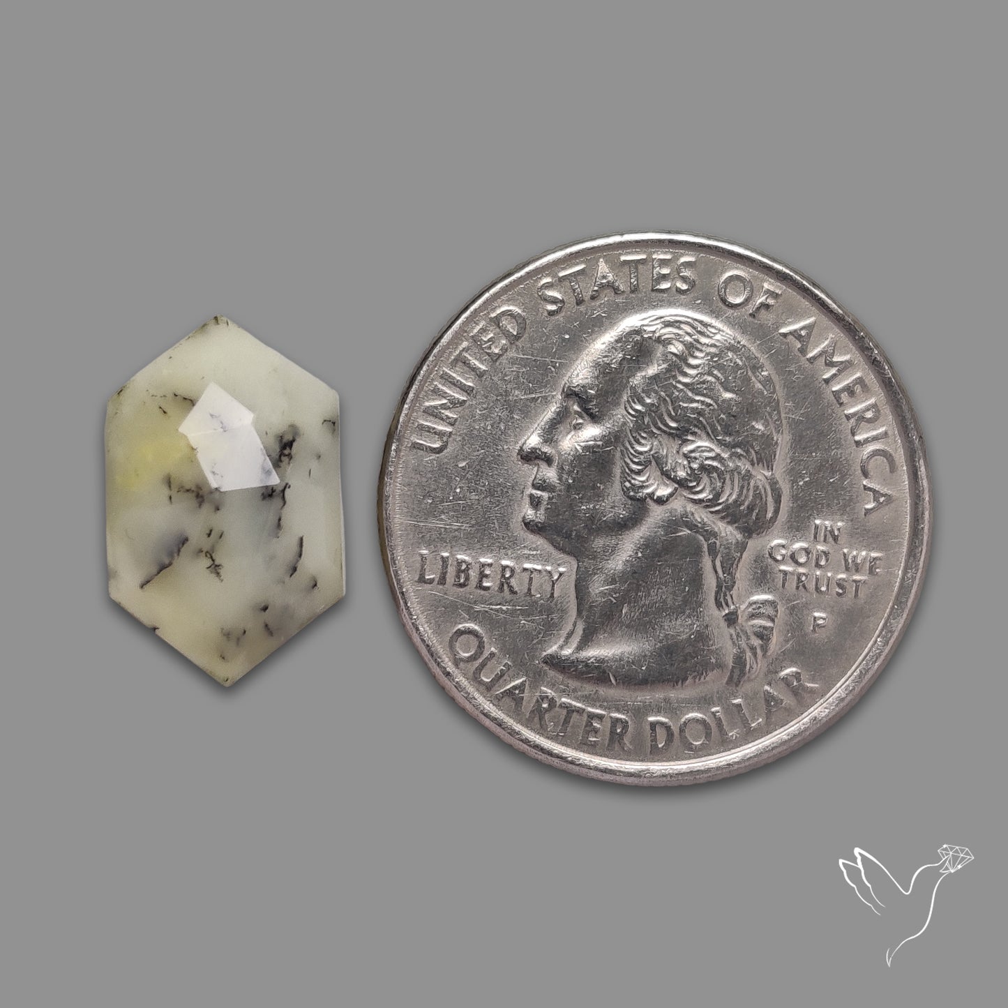 Rose Cut Yellow Dendritic Opal