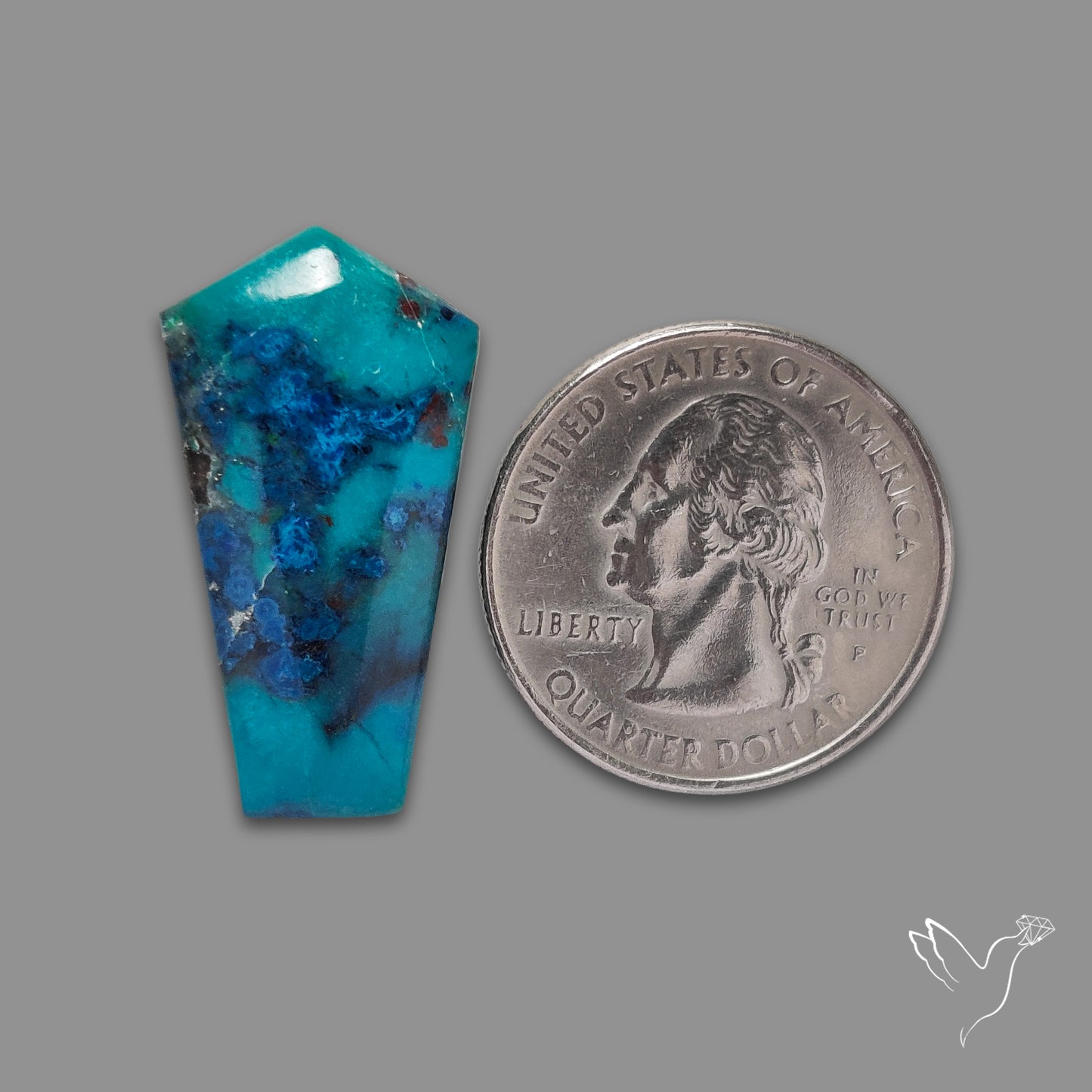 Shattuckite with Azurite Cabochon