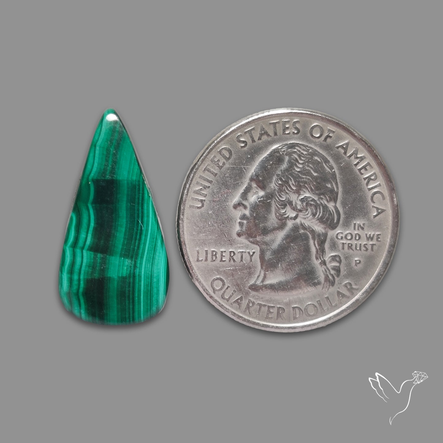 Malachite Cabochon with Rare Chattoyancy