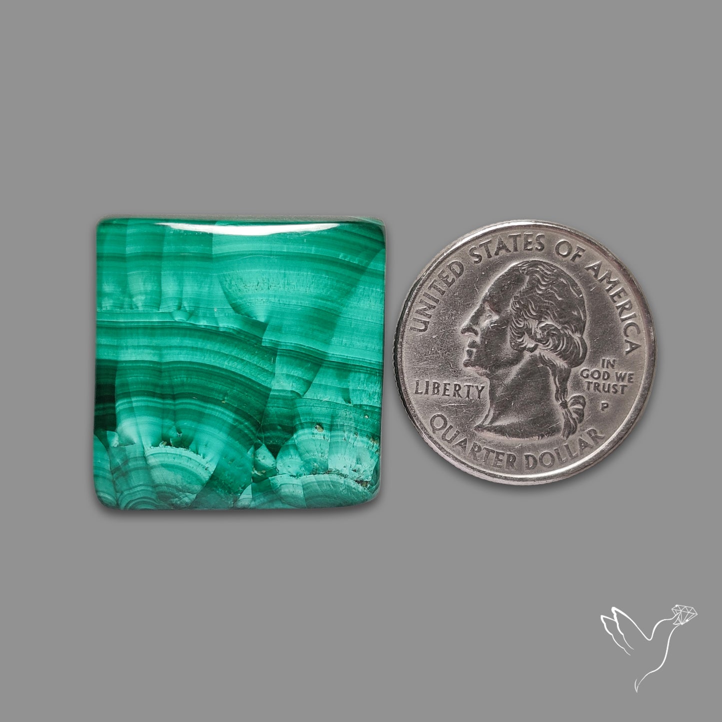 Malachite Cabochon with Rare Chattoyancy