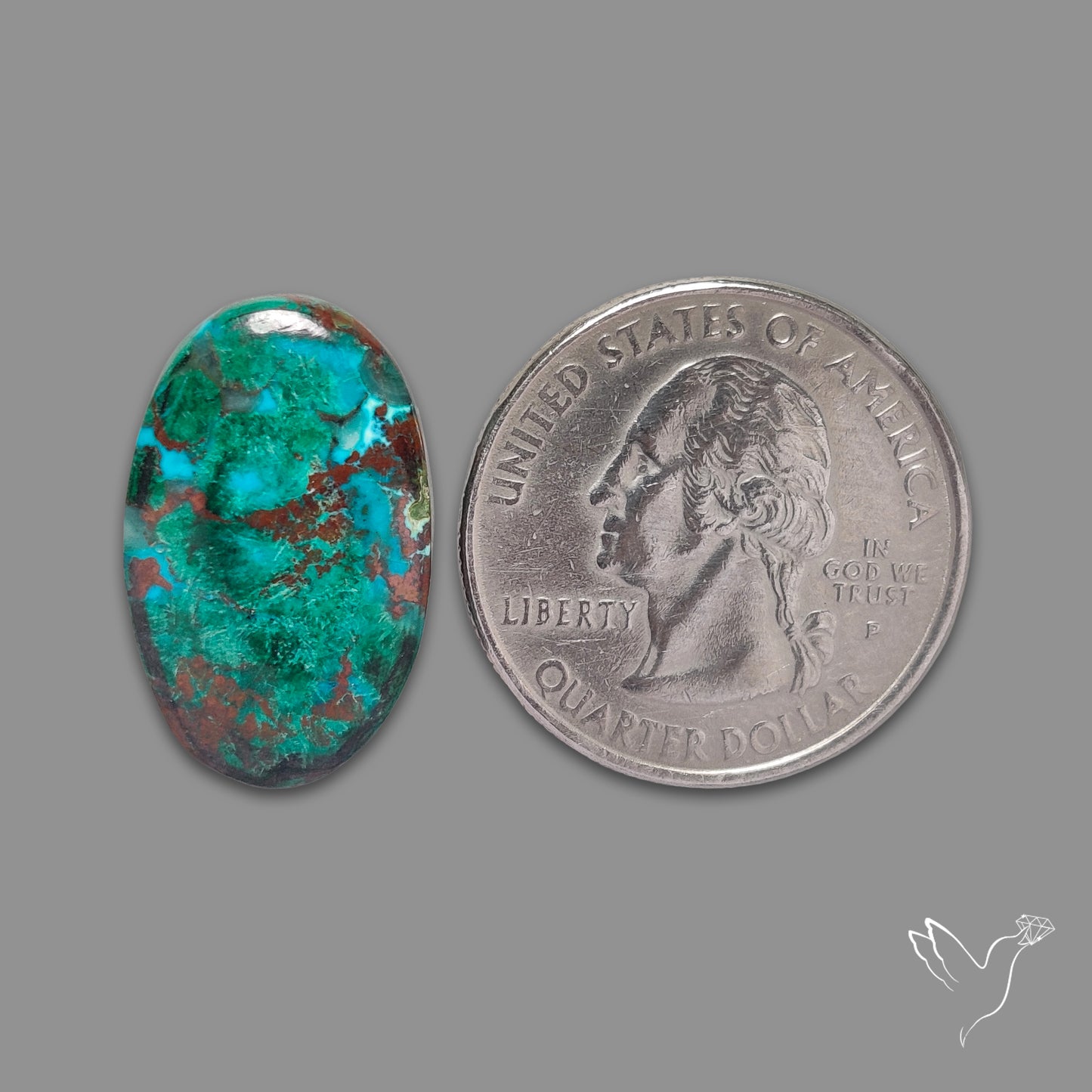 Peruvian Chrysocolla Malachite Cuprite Cabochon