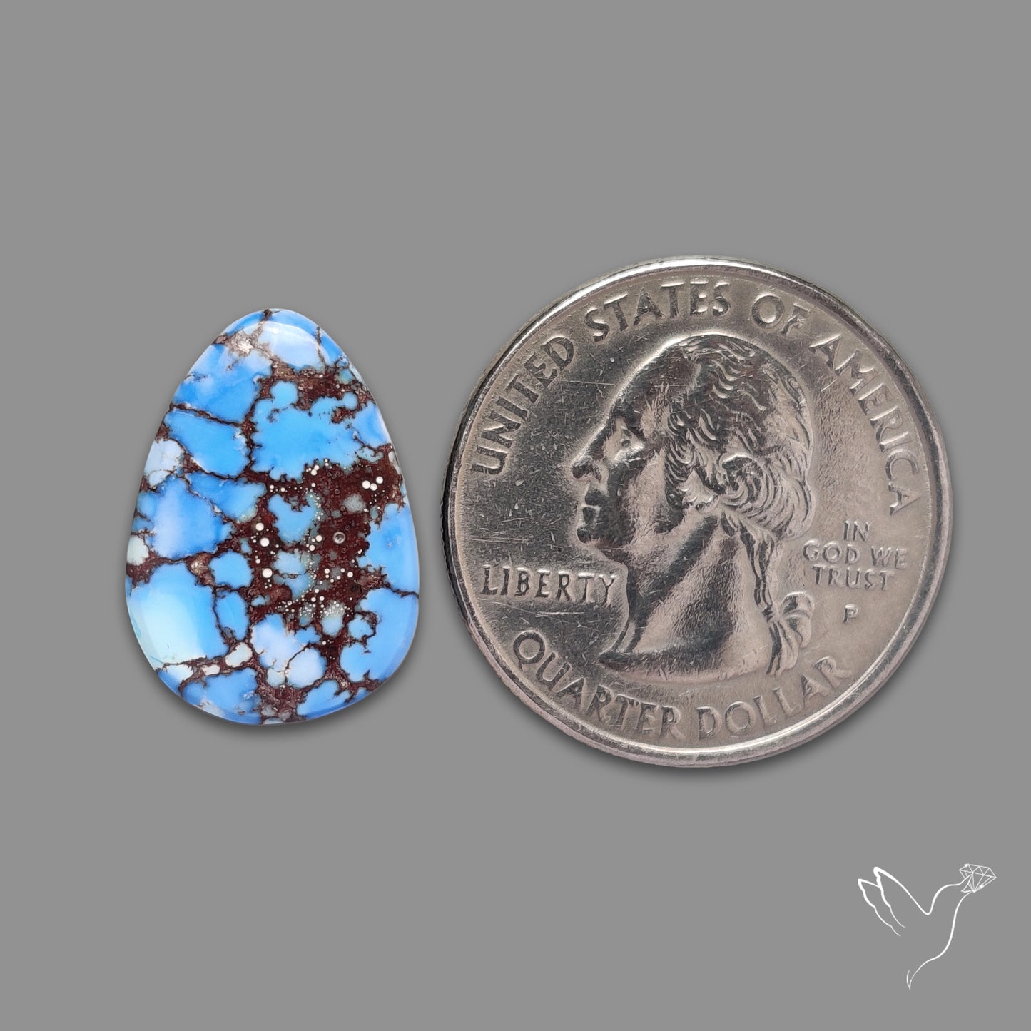 Rare Golden Hill Turquoise Cabochon (backed)