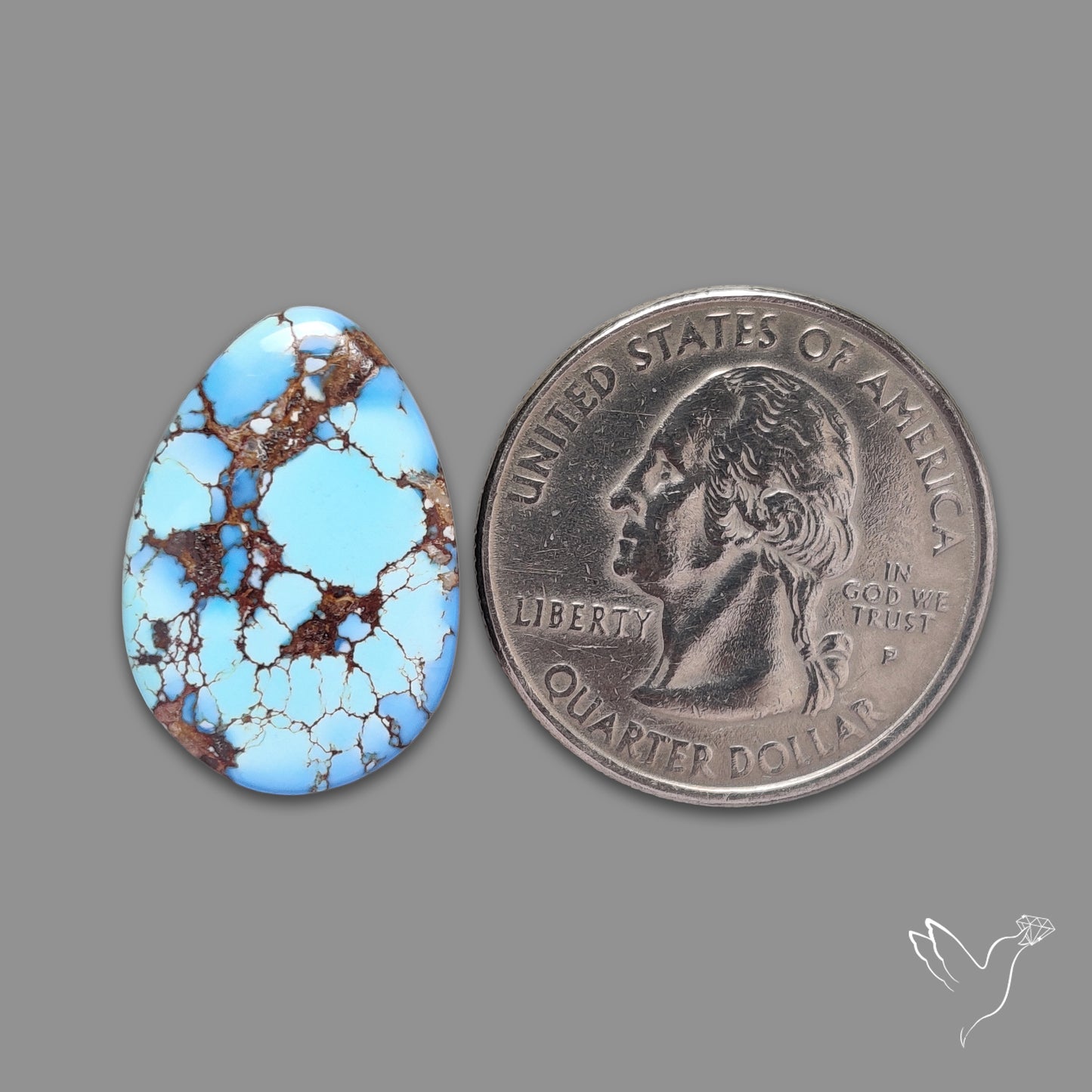 Rare Golden Hill Turquoise Cabochon (backed)