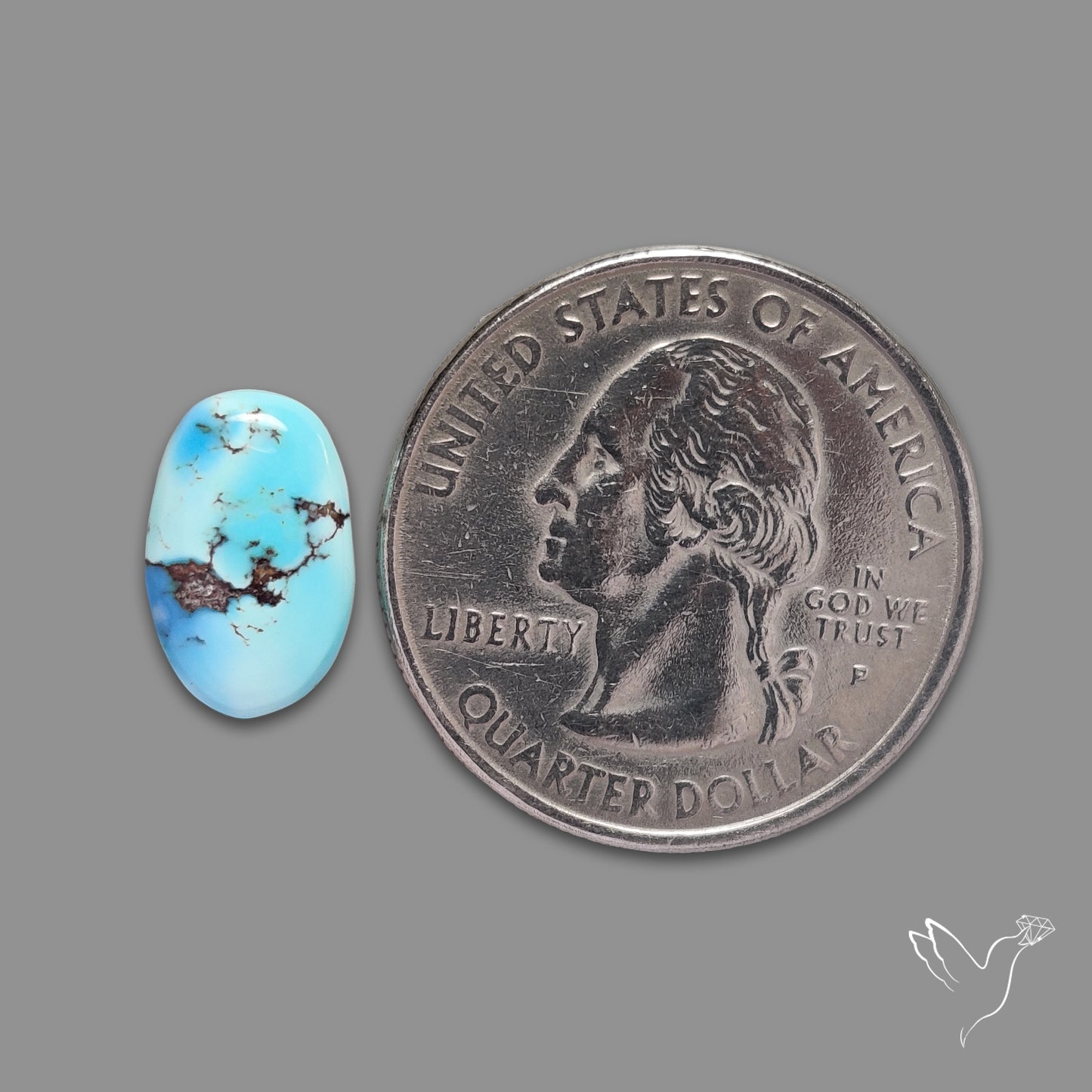 Rare Golden Hill Turquoise Cabochon (backed)